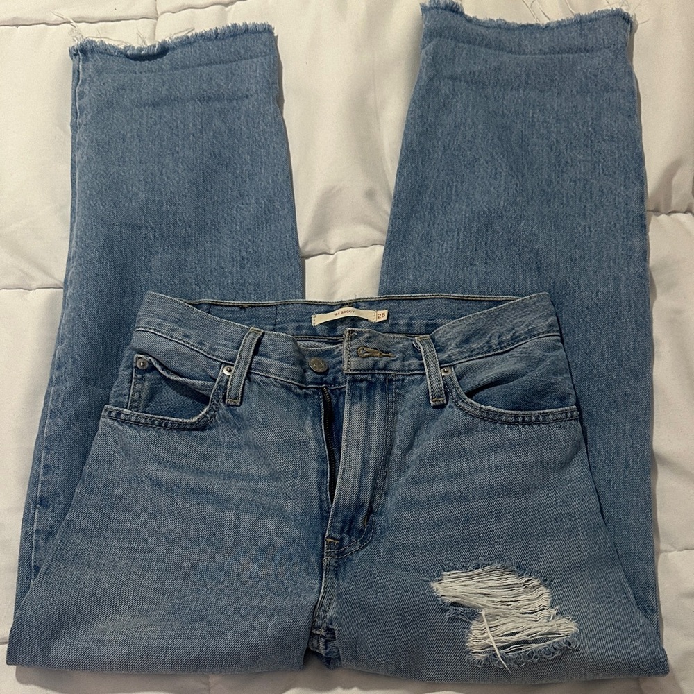 Levi's 94 Baggy Jeans with Distressed Look and Raw Hem